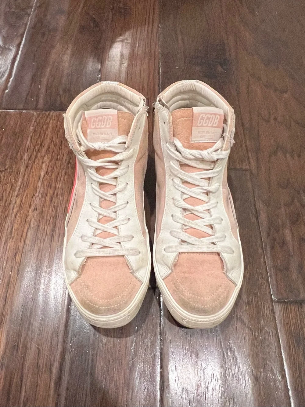 Golden Goose Blush Pink Suede High-Top Sneakers